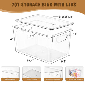 Freebat 7-quart stackable storage boxes maximize closet space.