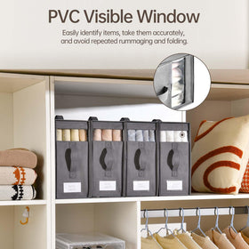 Freebat organizers sized 16x12x6 inches fit standard closets.