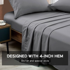 FreshCulture king flat sheets with 4-inch hem piping for premium style