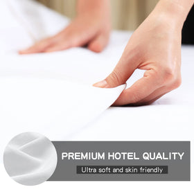 FreshCulture king flat sheets with 4-inch hem piping for a refined edge.