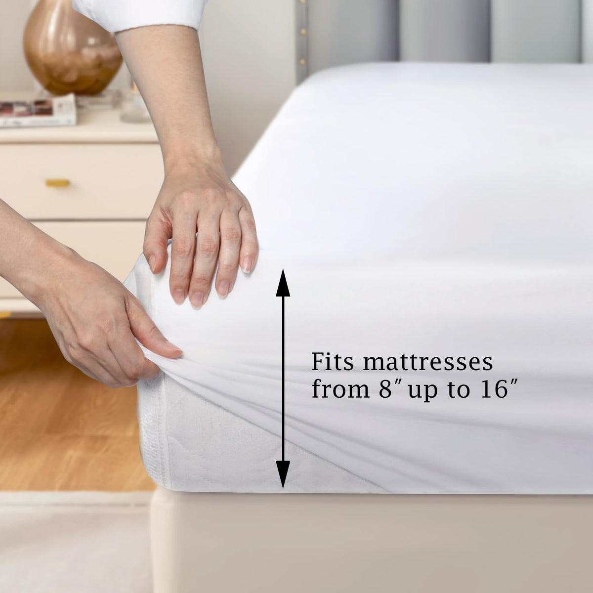 FreshCulture fitted sheet folded on a bed showcasing hotel-quality softness