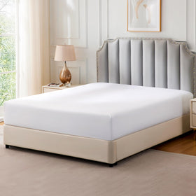 FreshCulture queen-fit sheet on bed illustrating correct deep-pocket fit up to 16 inches