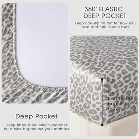 FreshCulture leopard satin pillowcases showcasing hair-friendly comfort