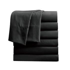 FreshCulture twin flat sheets bulk pack in black showcases 66x96 size for easy hotel or salon use.