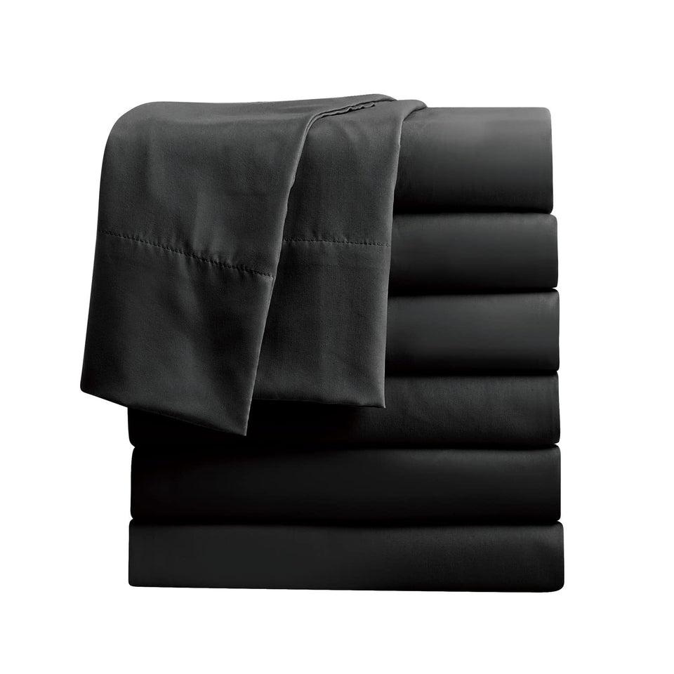 FreshCulture twin flat sheets bulk pack in black showcases 66x96 size for easy hotel or salon use.