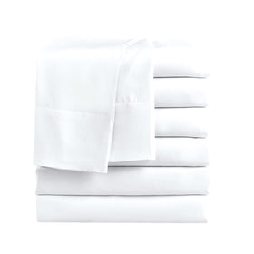 FreshCulture twin flat sheets bulk pack in white, 66x96, soft microfiber for comfort.