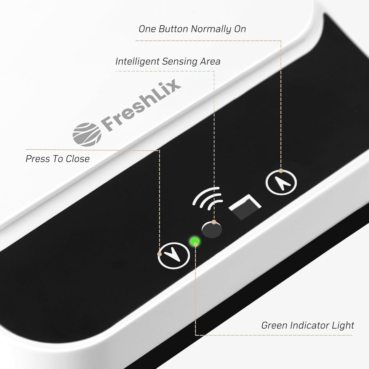 FRESHLIX ABS+PP material finish resists stains and wipes clean.
