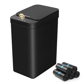 FRESHLIX bathroom trash can with motion sensor for touchless disposal.