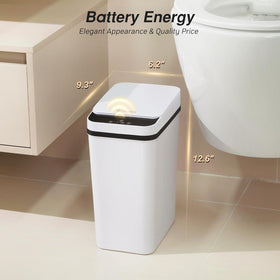 FRESHLIX compact 2.6 gallon trash can fits narrow spaces.