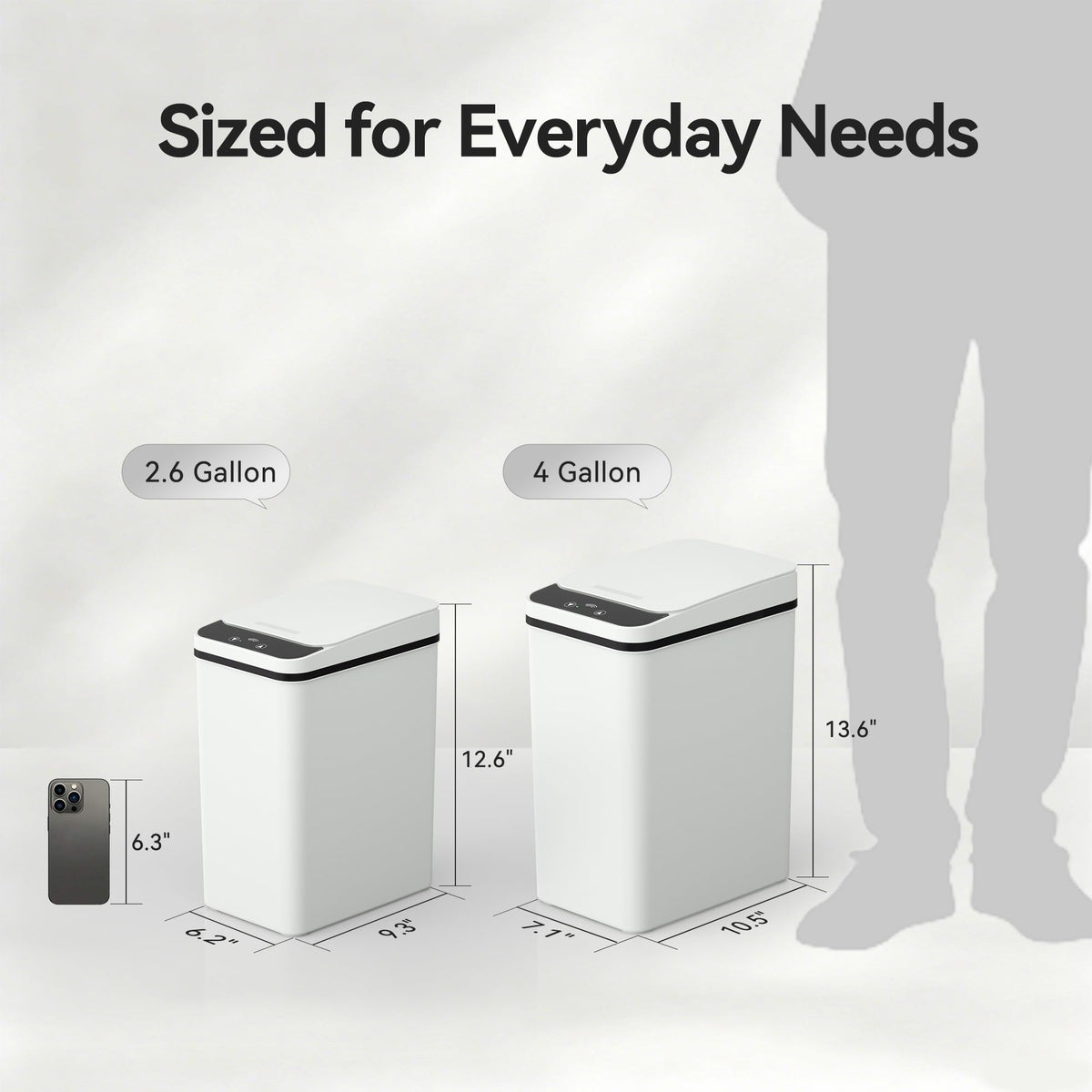 FRESHLIX touchless operation trash can keeps hands clean and convenient.