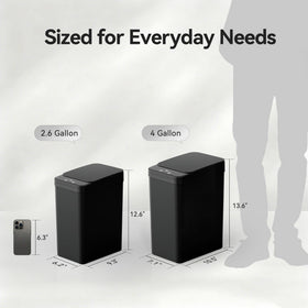 FRESHLIX trash bin with lid closed to seal odors in small spaces.