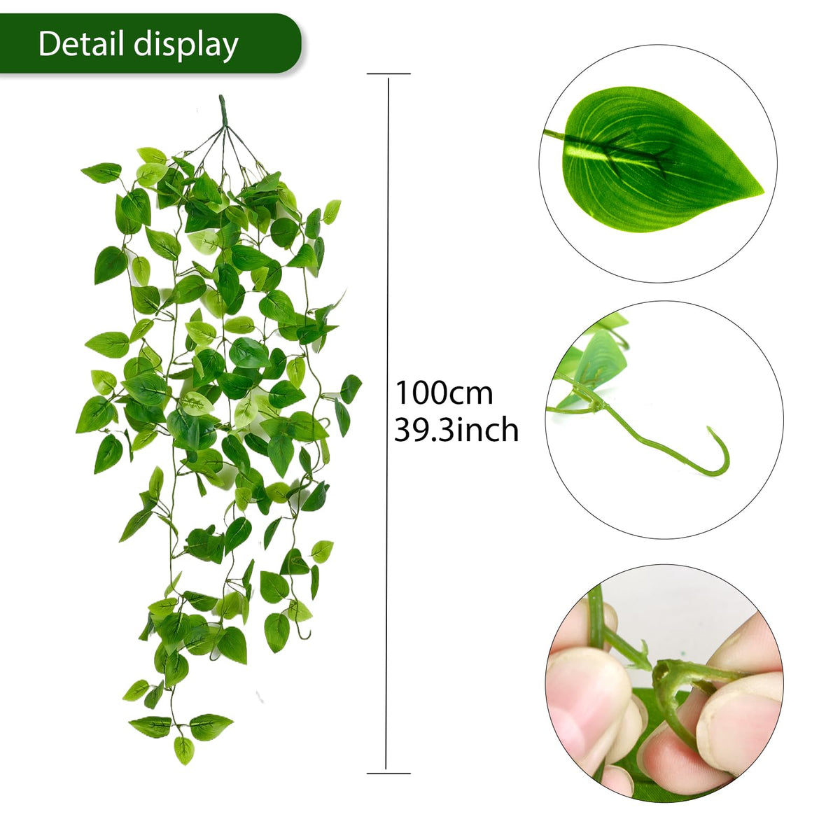 Freylife artificial ivy leaves closeup showing realistic texture