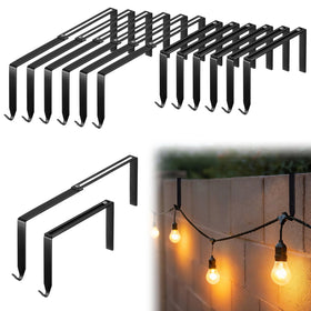 Frienda 12-pcs adjustable outdoor light hooks packaging for quick no-drill setup
