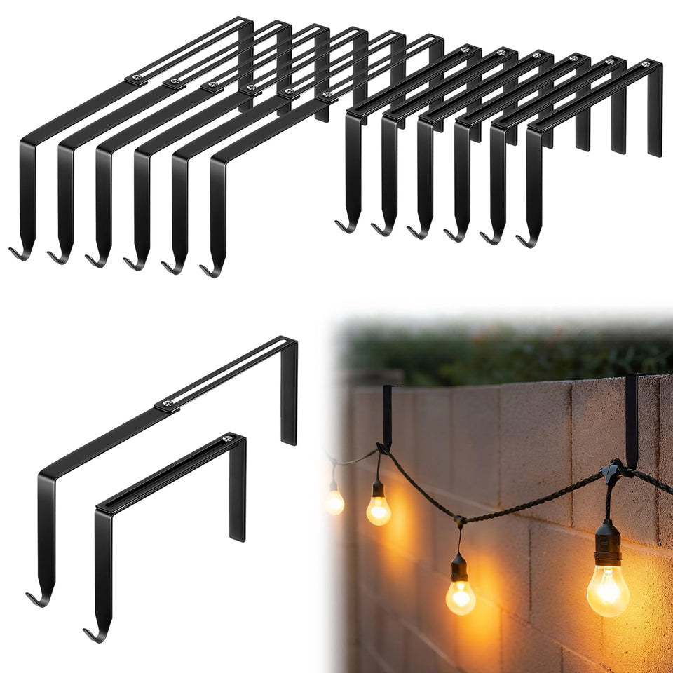 Frienda 12-pcs adjustable outdoor light hooks packaging for quick no-drill setup