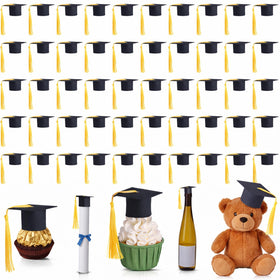 Frienda 50 mini graduation caps with tassels for festive table decor