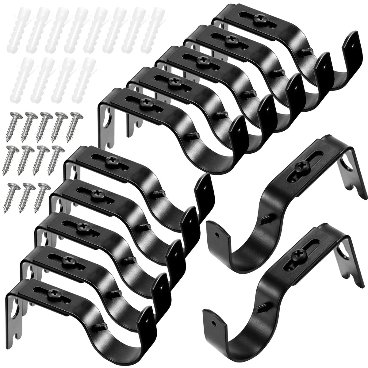 Frienda bracket set with screws and anchors for durable drapery support.
