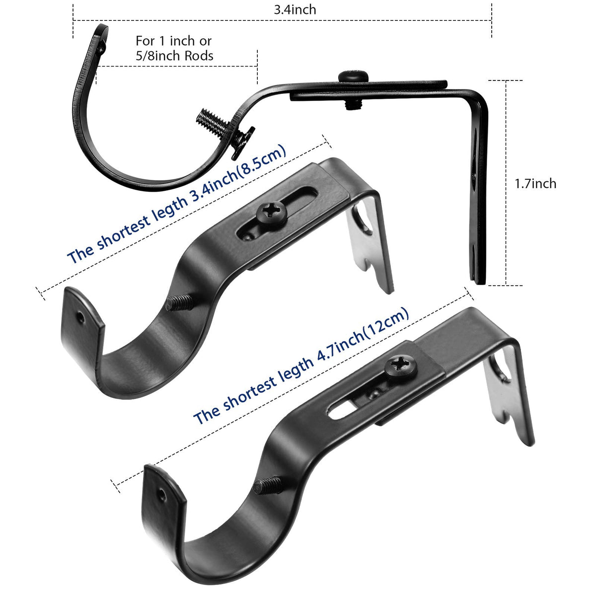 Frienda extendable curtain bracket reaches 4.7 inches from the wall for flexible layouts.
