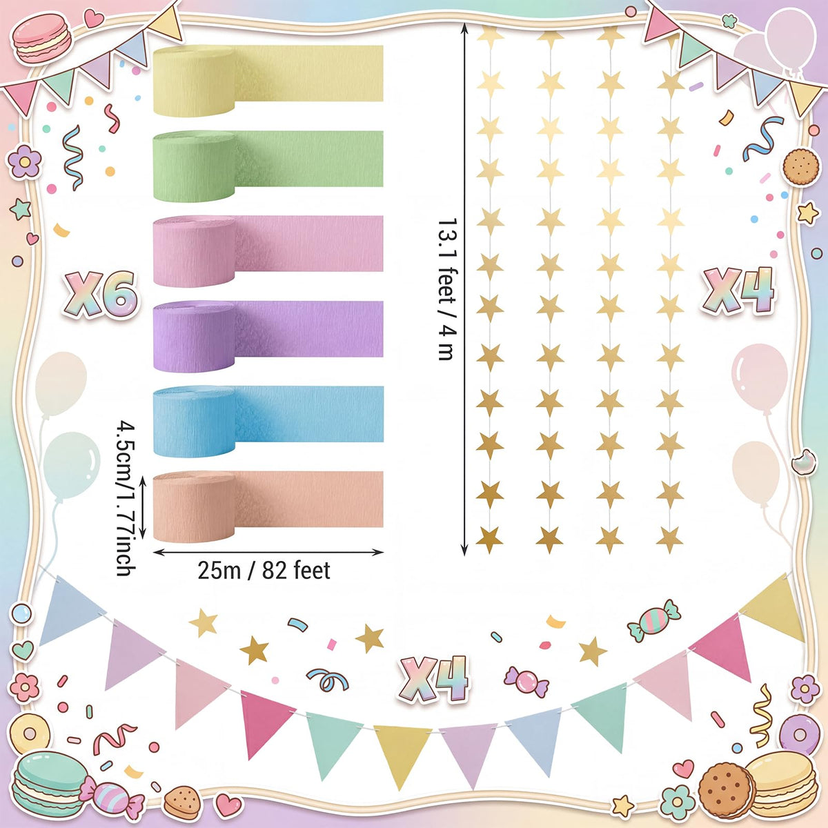 Frienda gold star garlands 13ft create sparkling photo-worthy backdrops