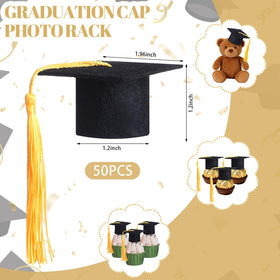 Frienda mini graduation caps in felt add elegant texture to party décor