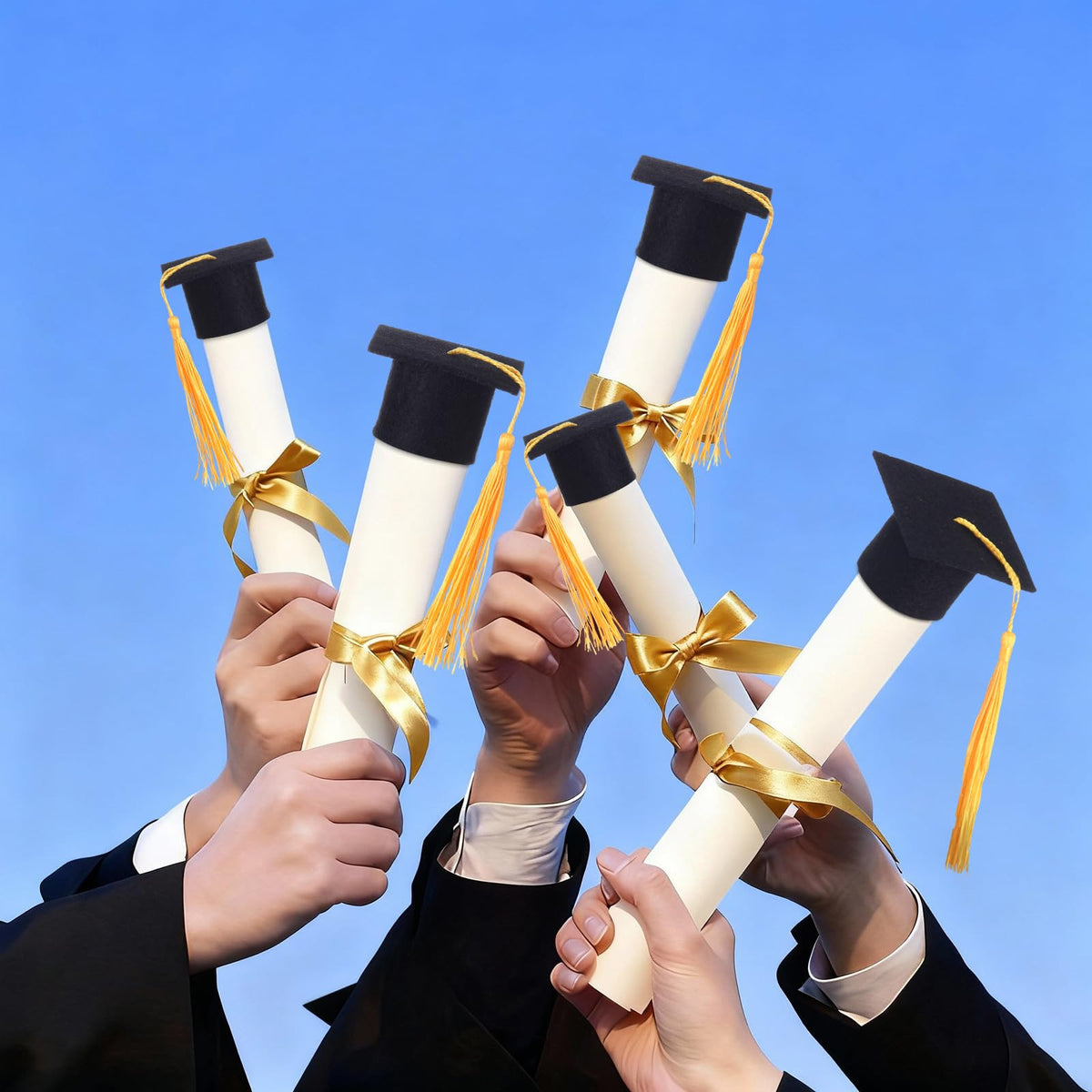 Frienda mini graduation cap size detail helps decorate cakes and bottles precisely