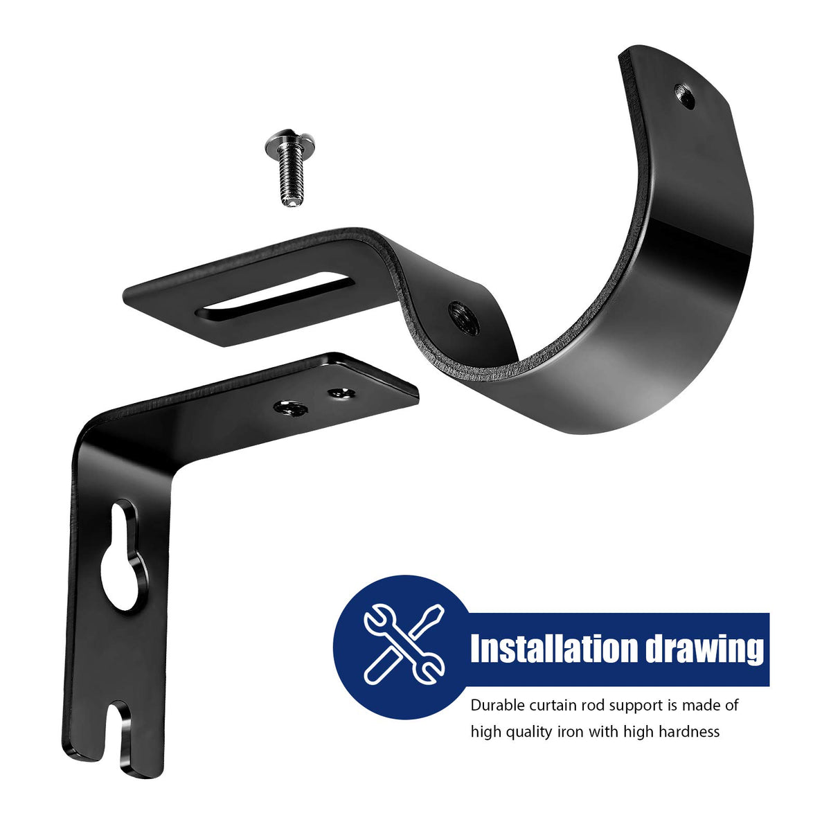 Frienda modern curtain bracket with a glossy finish to match contemporary interiors.