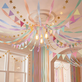 Frienda pastel crepe streamers 82ft draping softly for versatile ceiling decor