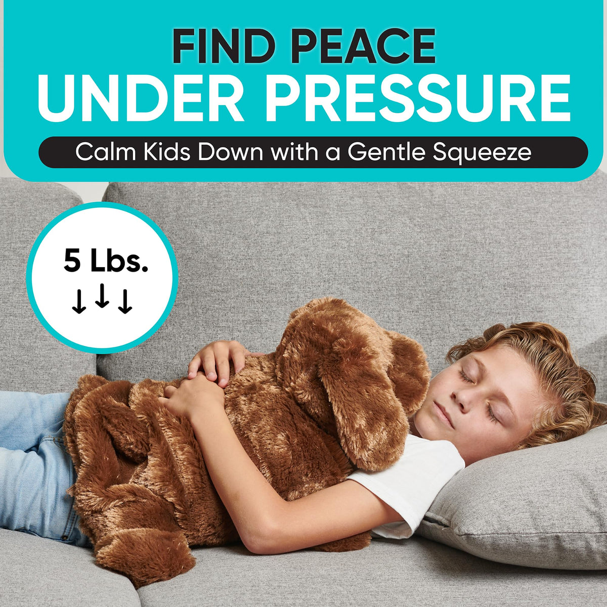 Friendly Cuddle lap blanket shows 12 weighted sections for steady pressure.