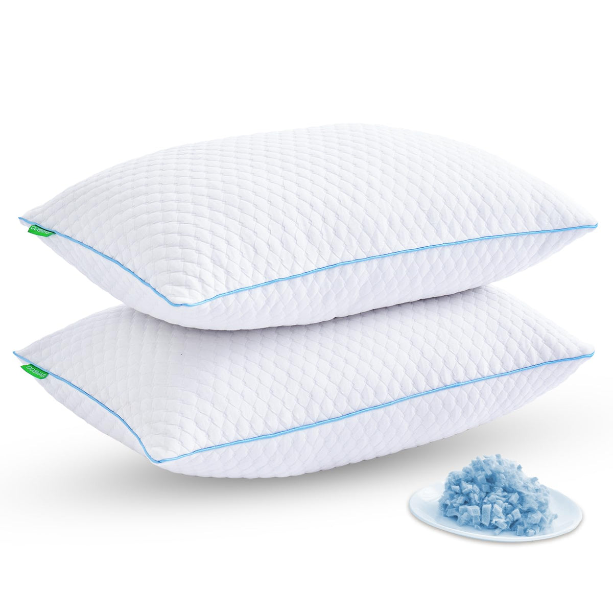 Friendriver shredded memory foam pillow inside pack shows adjustable fill for personalized support.