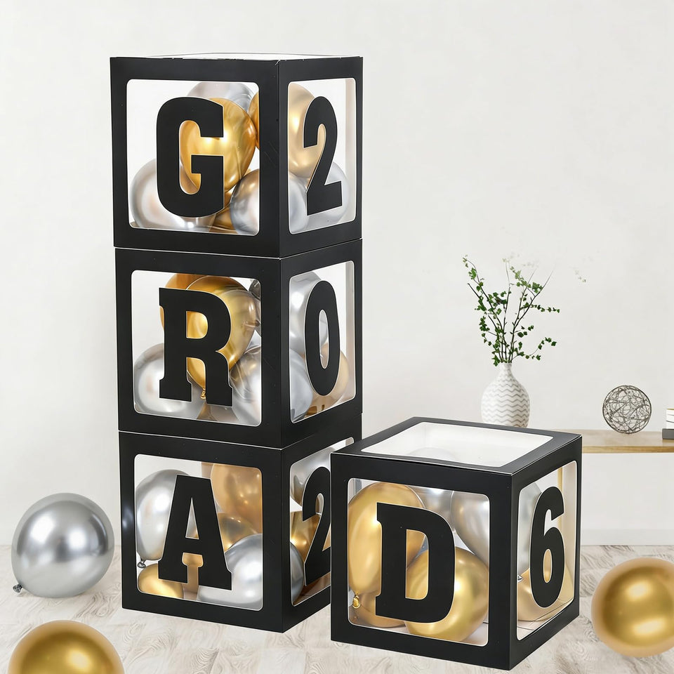 Frigg 2026 graduation boxes backdrop for memorable photos.
