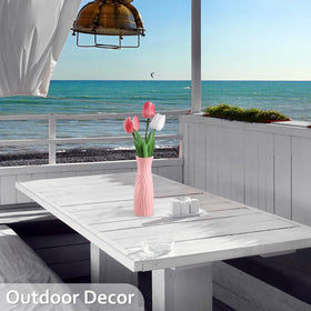 FRIUSATE ceramic-look plastic vase, lightweight alternative for elegant tables.