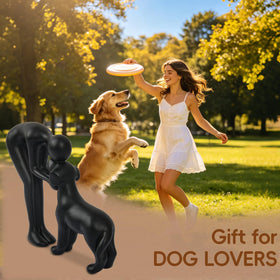 FriyGardcn miniature sculpture showing interaction between owner and pet.