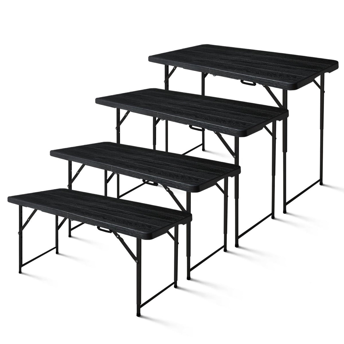 FROASISPRO 4ft folding table adjustable-height positions for flexible use.