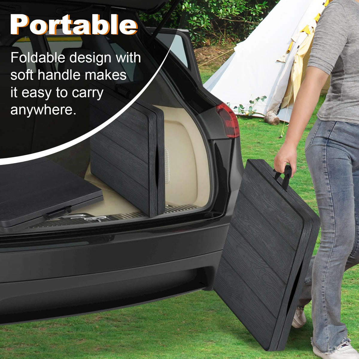 FROASISPRO 4ft folding table carry handle for easy transport.