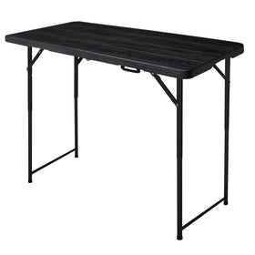 FROASISPRO 4ft folding table folded for compact storage and easy transport.