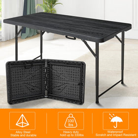 FROASISPRO 4ft folding table suitable for indoor and outdoor use.
