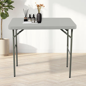 FROASISPRO folding table in folded form highlights portability for travel and storage.