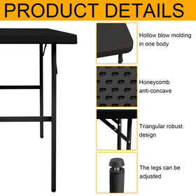 FROASISPRO folding table dimensions show roomy work area in small footprint.