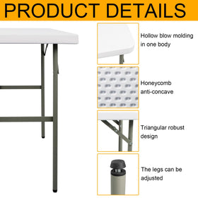 FROASISPRO folding table steel legs offer stable support.