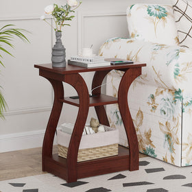 FROMJBEST arc silhouette end table in cherry adds style and saves space