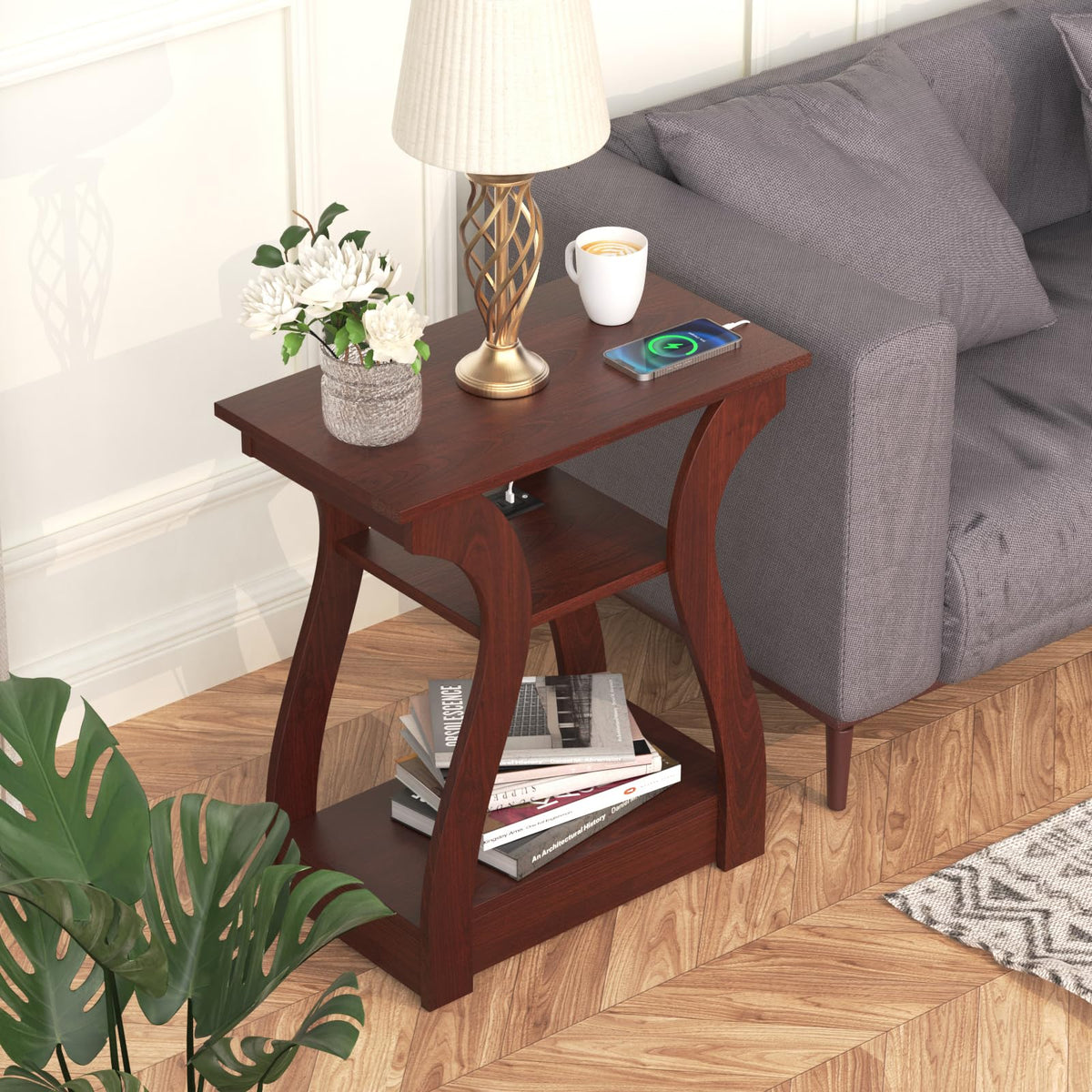 FROMJBEST bedroom nightstand compatibility for compact spaces