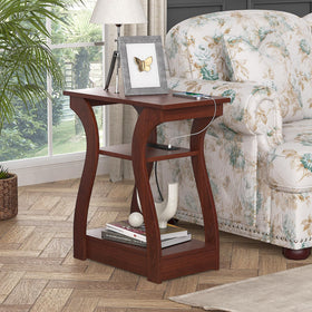FROMJBEST engineered wood end table built for durability