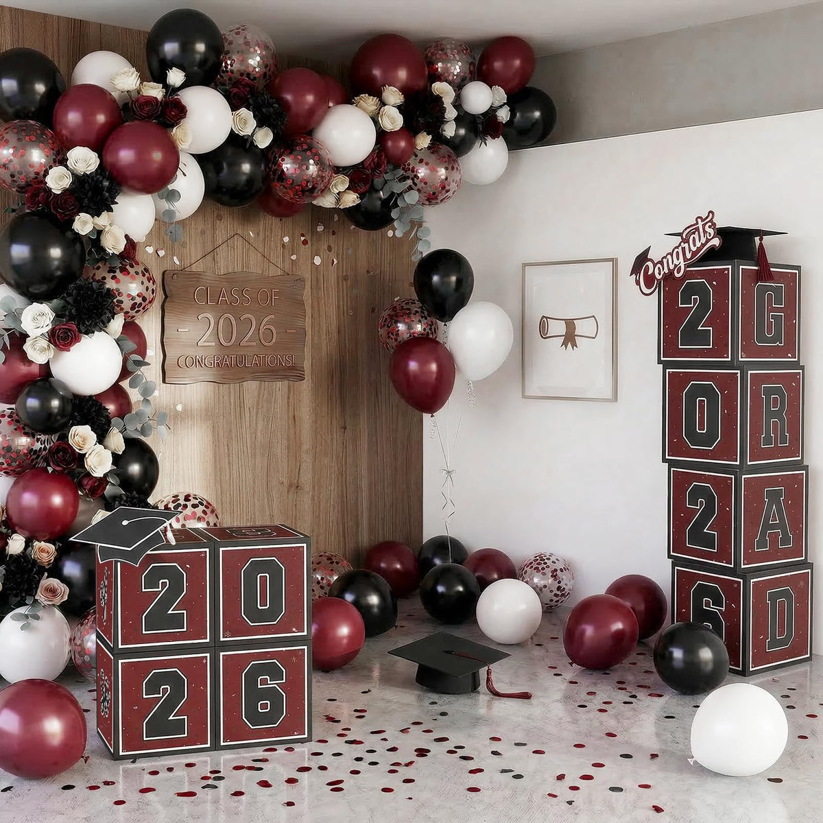 Froova balloon arch setup shows a grand photo backdrop