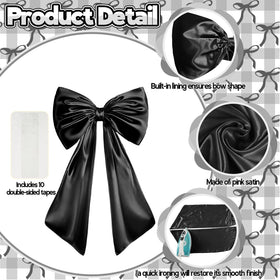 Froova luxe satin bow with hidden lining for elegant drape and no sag