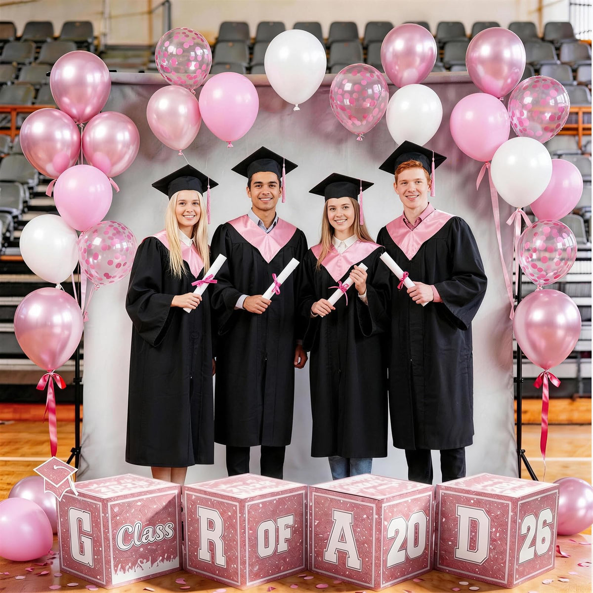 Froova pink ribbon ties the decor securely in place