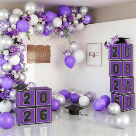 Froova purple ribbon tying the decor together for quick setup