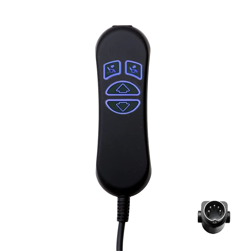 Fruhdi 4 button remote front view with backlit buttons for lift chairs