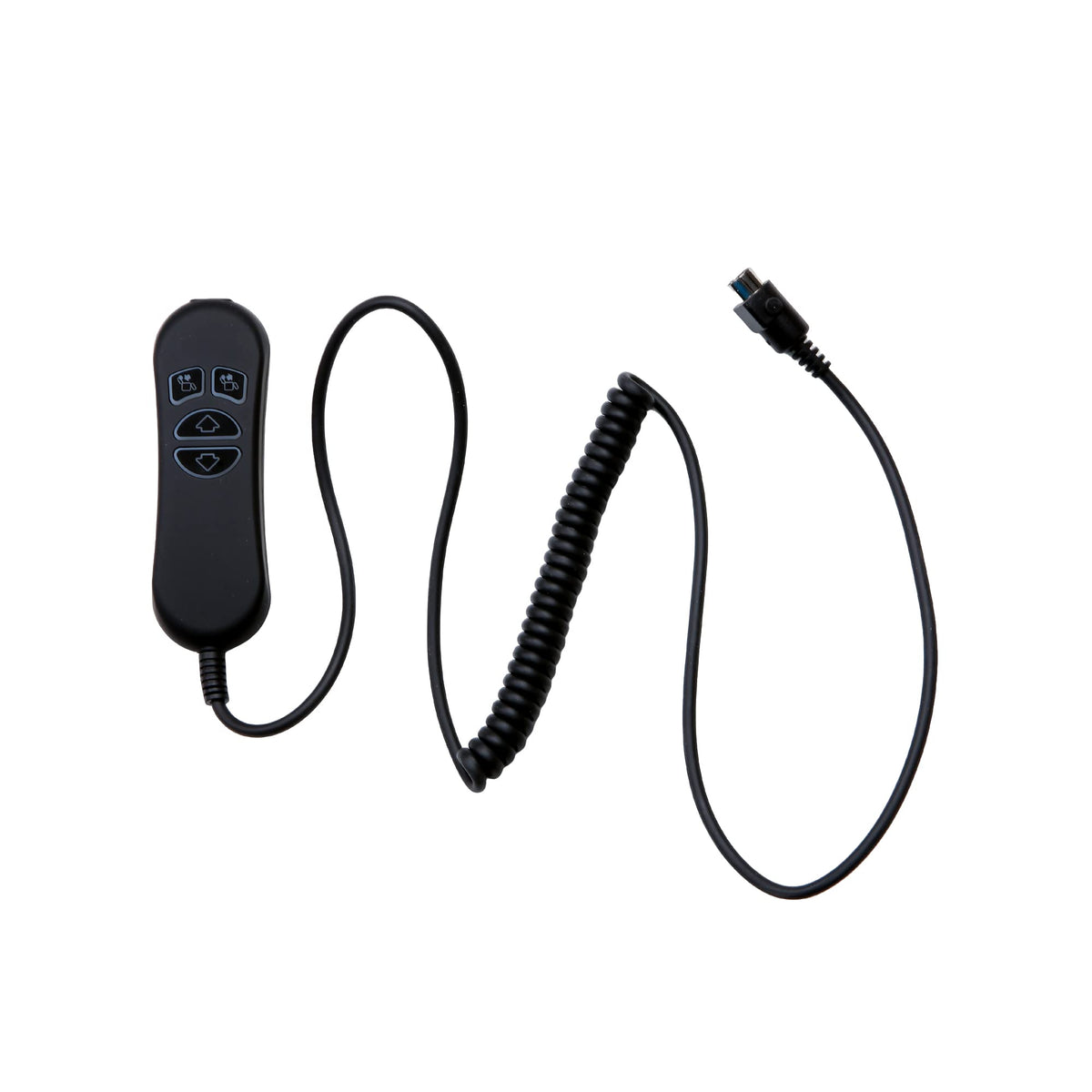 Fruhdi remote backlit buttons glowing for night-time use