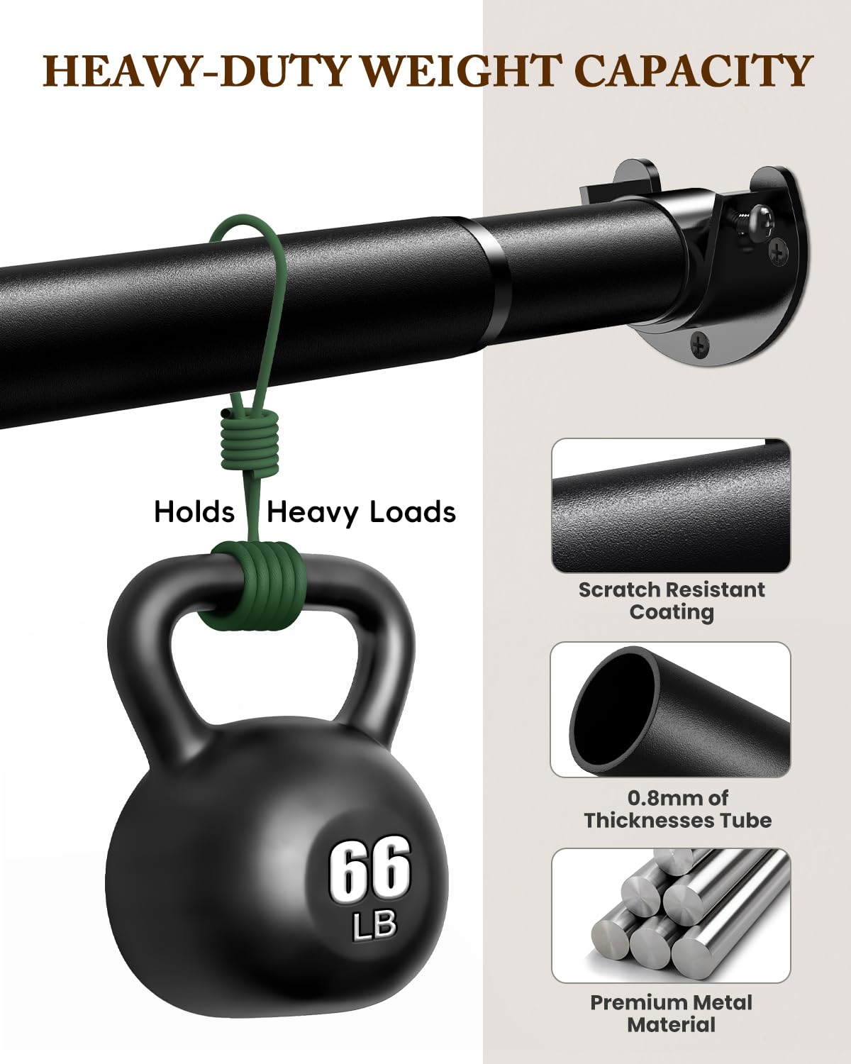 fruui closet rod easy installation with mounting hardware.
