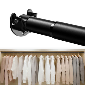 fruui closet rod extended to 84 inches, maximizing hanging space.