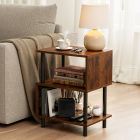 Frylr small side table silhouette enhances living room aesthetics with compact footprint and convenient surface.